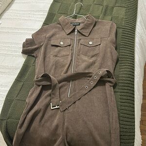 Brown corduroy jumpsuit